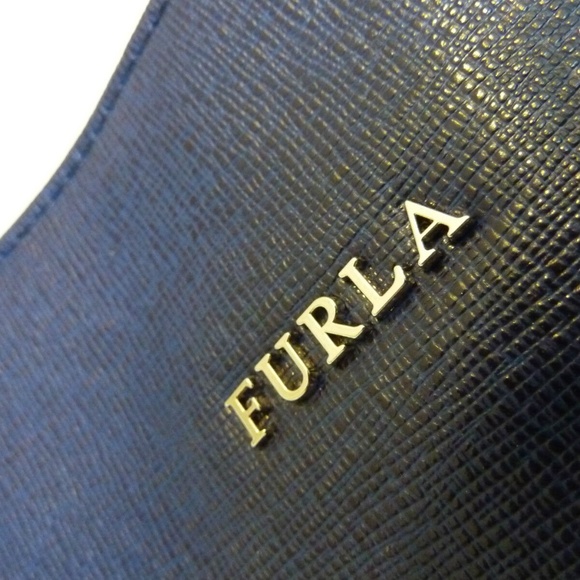 NEW FURLA Dark Ink Blue Saffiano Leather New Giselle Tote Bag/Satchel/ Handbag - Picture 11 of 11